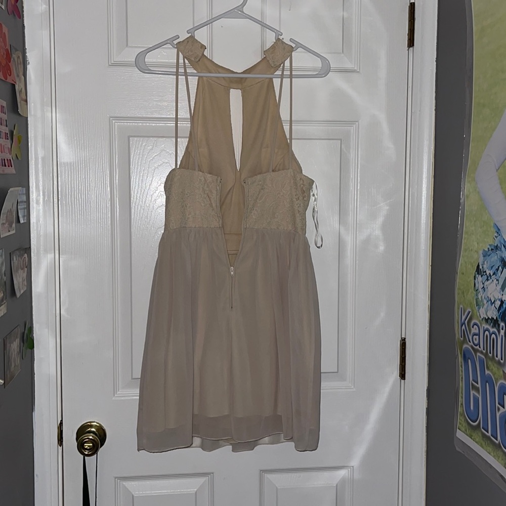 Cream colored short formal dress
